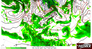 Tropical: SLP, 700-hPa RH, and 1000--500-hPa thickness